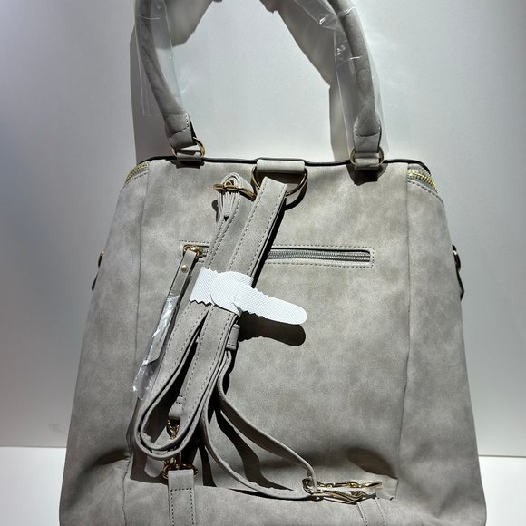 VR NYC - Convertible Shoulder Handbag, Tote, Crossbody, Backpack - Gray - Picture 5 of 8